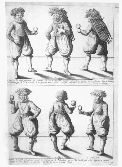 Membres de la tribu des Tupinambras emmenés au roi de France à Paris pour être baptisés et convertis au christianisme, 1613 - Joachim Duviert